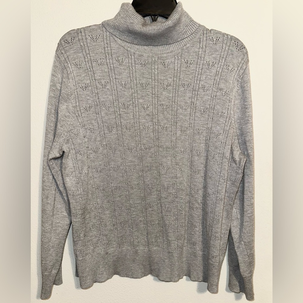 89th Madison Ribbed Gray Sweater